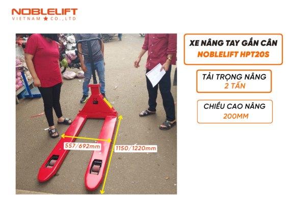 Xe nâng tay thấp gắn cân 2 tấn