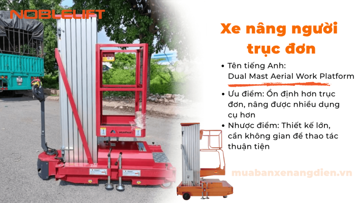 Xe nâng người trục đơn