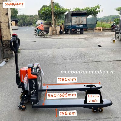 Kích thước xe nâng điện thấp PTE20Q-A Noblelift 