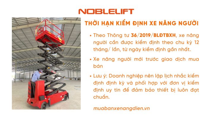 Thời hạn kiểm định xe nâng người