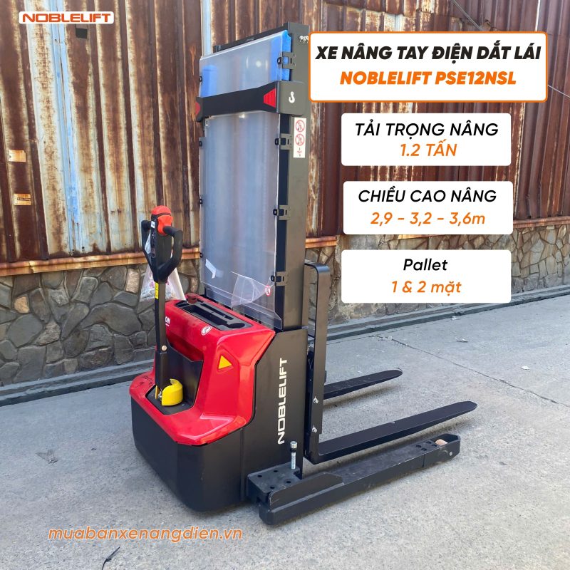 Xe nâng điện dắt lái chân rộng 1.2 tấn Noblelift