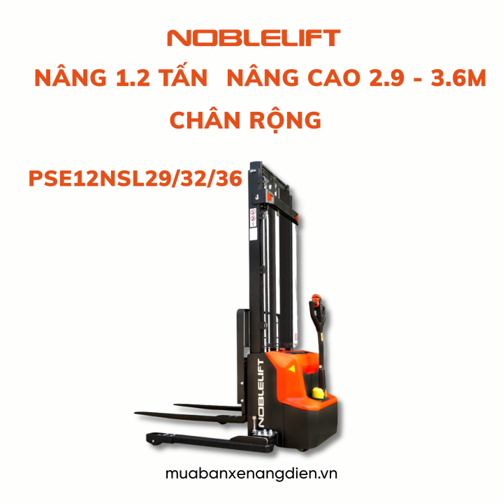 Xe nâng điện dắt lái chân rộng PSE12NSL Noblelift