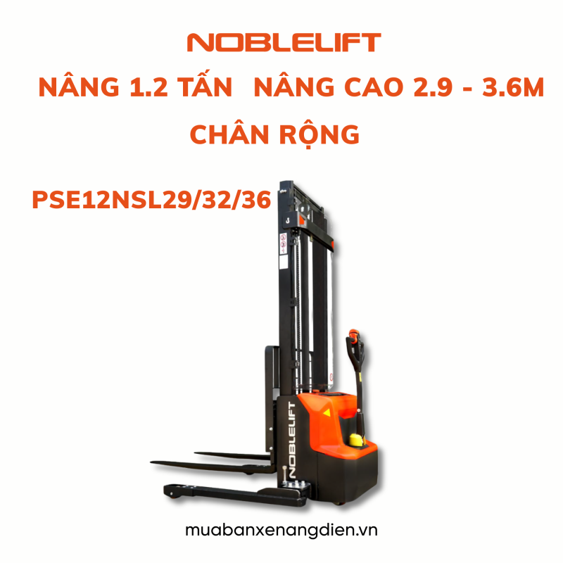 Xe nâng điện dắt lái chân rộng PSE12NSL Noblelift